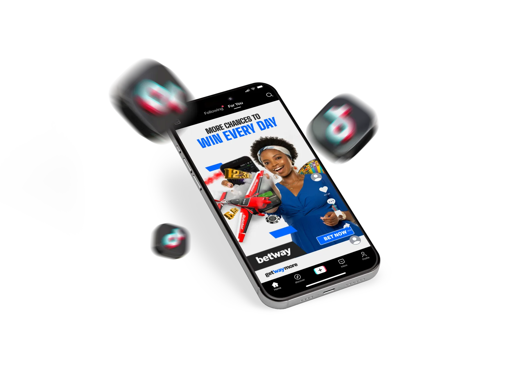 A phone displaying a TikTok video promoting a sportsbook offer
